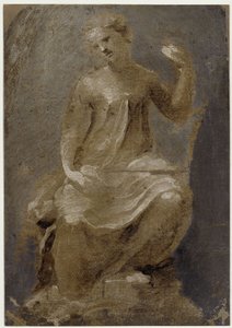 En kvinnelig figur på tronen (Amor Patriae) av Domenico Beccafumi