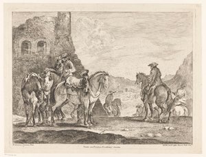 Ryttere ved en ruin av Domenico Bernardo Zilotti