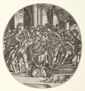Halshugging av Saint Catherine av Domenico Campagnola