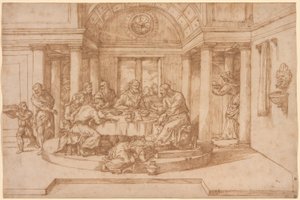 Kristus i Fariseeren Simons hus av Domenico Campagnola