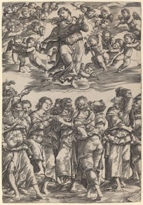 Jomfruens antagelse av Domenico Campagnola