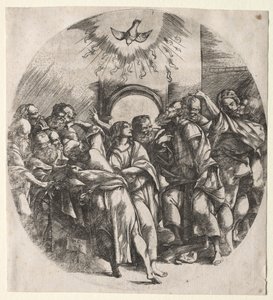 Den hellige ånds nedstigning, 1518. av Domenico Campagnola
