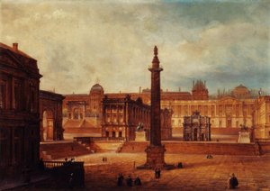 Sammensatt visning av parisiske monumenter av Domenico Ferri
