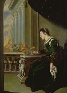 Artemisia sørger over Mausolus (panel) av Domenico Fetti or Feti