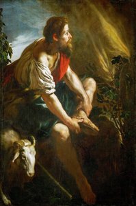Barokk: Moses før den brennende busken par Fetti, Domenico (1588/90-1623), ca. 1616-1617. Olje på lerret