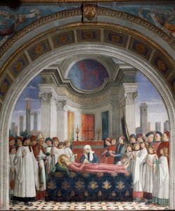 Begravelsen til Saint Fina - Fresco av Domenico Ghirlandaio