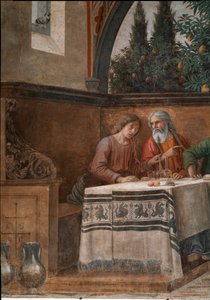 Det siste måltid. Detalj. (Fresco av Domenico Ghirlandaio