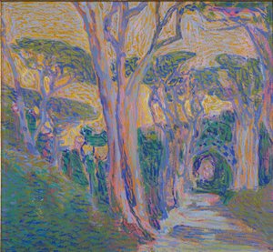 Furuskog i Portofino, ca. 1920 av Domenico Guerello