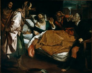 Profeten Ezechiels død Maleri av Domenico Fiasella dit il Sarzana (1589-1669) Galleria di Palazzo Bianco fra 1600-tallet, gener