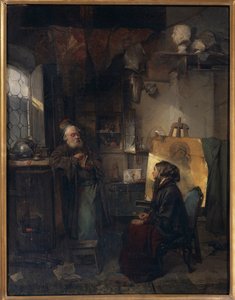 The Aged Moneylender undersøker de siste smykkene til Lady Fallen on Hard Times, av Domenico Induno