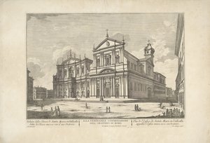 Ny kirke i Roma Utsikt over kirken S. Maria i Vallicella kalt den nye kirken med dens oratorium / Vue de l
