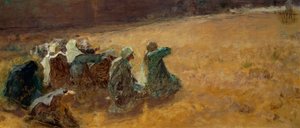 Maries deltar på Kristi korsfestelse, detalj (olje på lerret) av Domenico Morelli