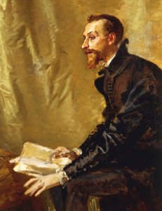 Torquato Tasso leser Liberated Jerusalem til Eleonora d'Este, detalj av Domenico Morelli