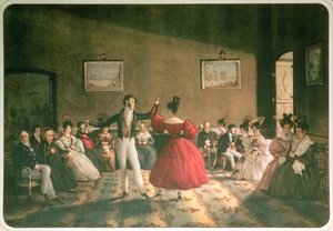 Dans i en salong i Buenos Aires, ca. 1831 (akvarell på papir)