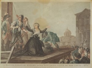 Elisabeth av Frankrike, søster til Louis XVI, ved giljotinen 10. mai 1794