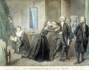 Louis-delfinen kidnappet fra sin mor Marie Antoinette (i deres tempelfengsel), 1. juli