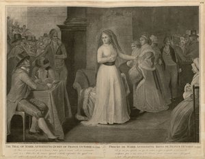 Rettssaken mot Marie Antoinette, dronning av Frankrike, 14. oktober 1793.