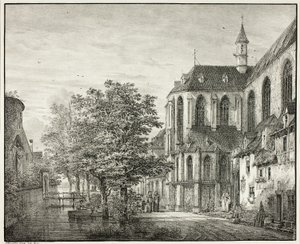 Sognekirken ved Boppard ved Rhinen av Domenico Quaglio
