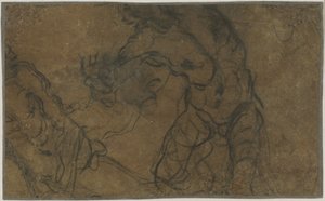 To mannlige figurer i bevegelse (verso)