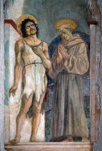 Døperen Johannes og Frans av Assisi - freskomaleri