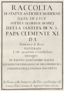 Samling av gamle og moderne statuer av Domenico de Rossi, Paolo Alessandro Maffei