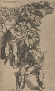 Gruppe fra siste dom, St. Bartholomew, St. Peter og andre apostler, 1500-tallet.