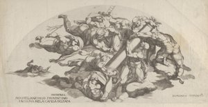 Gruppe fra den siste dommen, Engler som bærer Flaggsøylen og t..., 1500-tallet.