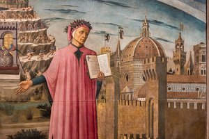 Dante Alighieris guddommelige komedie av Domenico di Michelino
