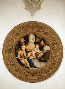 Den hellige familie og døperen Johannes av Domenico di Pace Beccafumi  