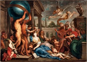 Atheneum of Fine Arts Painting av Domenico Piola (1627-1703) Genes, Musei di Strada Nuova (tidligere Palazzo Bianco)
