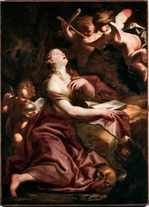 Saint Mary Magdalene (Mary-Magdalene) Maleri av Domenico Piola (1627-1703), Genes Musei di Strada Nuova (inv n PB 290)