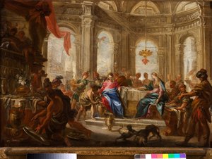Bryllupet i Cana av Domenico the Elder Piola