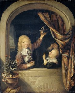 Barn med musefelle av Domenicus van Tol