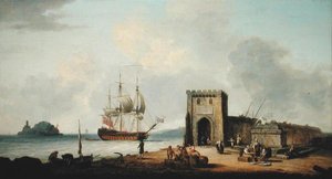 Middelhavshavn (olje på lerret) av Dominic Serres