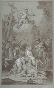 The Conversion of St. Paul recto, The Execution of the Prisoner verso, 1700-begynnelsen av 1800-tallet. av Dominik Kindermann