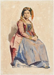 Sittende italiensk kvinne, 1800-tallet.