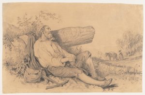 Sovende feltarbeider, 1842.