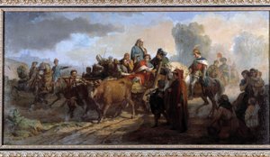 Galskapen til Karl VI (1368-1422). Maleri av Antoine Dominique Magaud (1817-1899) Olje på lerret cm 111x221 Samling P. Dumon obligatorisk omtale: Samling fondation hilsen de provence Marseille av Dominique Magaud