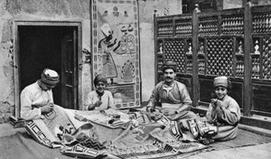 Håndverkere, teltmakerbasar, Kairo, Egypt, c1922.