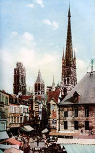 Rouen-katedralen, Normandie, Frankrike, ca 1930-tallet av Donald McLeish
