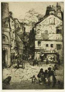 Rue Mouffetard, Paris av Donald Shaw MacLaughlan