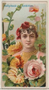 Hollyhock: Ambition, fra serien Floral Beauties and Language of Flowers N75 for Duk..., 1892.