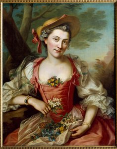 Portrett av kvinnemaleri av Donatien Honotte (1707-1785) Dijon fra 1700-tallet, Museum of Fine Arts