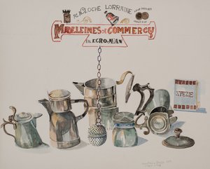 Kaffe eller te, 2012 (akvarell på papir) av Donatella Merlo
