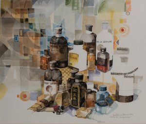Alt for dyptrykk, 2010 (akvarell på papir) av Donatella Merlo