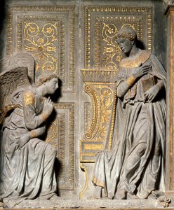 Kunngjøring Høyrelieff av Donato de Bardi dit Donatello (ca. 1386-1466) 1435 Santa Croce-kirken. Firenze