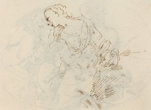 Kvinnelig skikkelse (angrende Magdalene?) [verso] av Donato Creti
