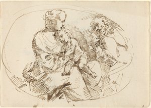 Hellig familie [recto] av Donato Creti