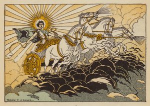 Phaethon, gud for gresk mytologi (farge litho)