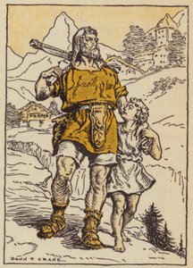 William Tell og sønnen hans (farge litho)